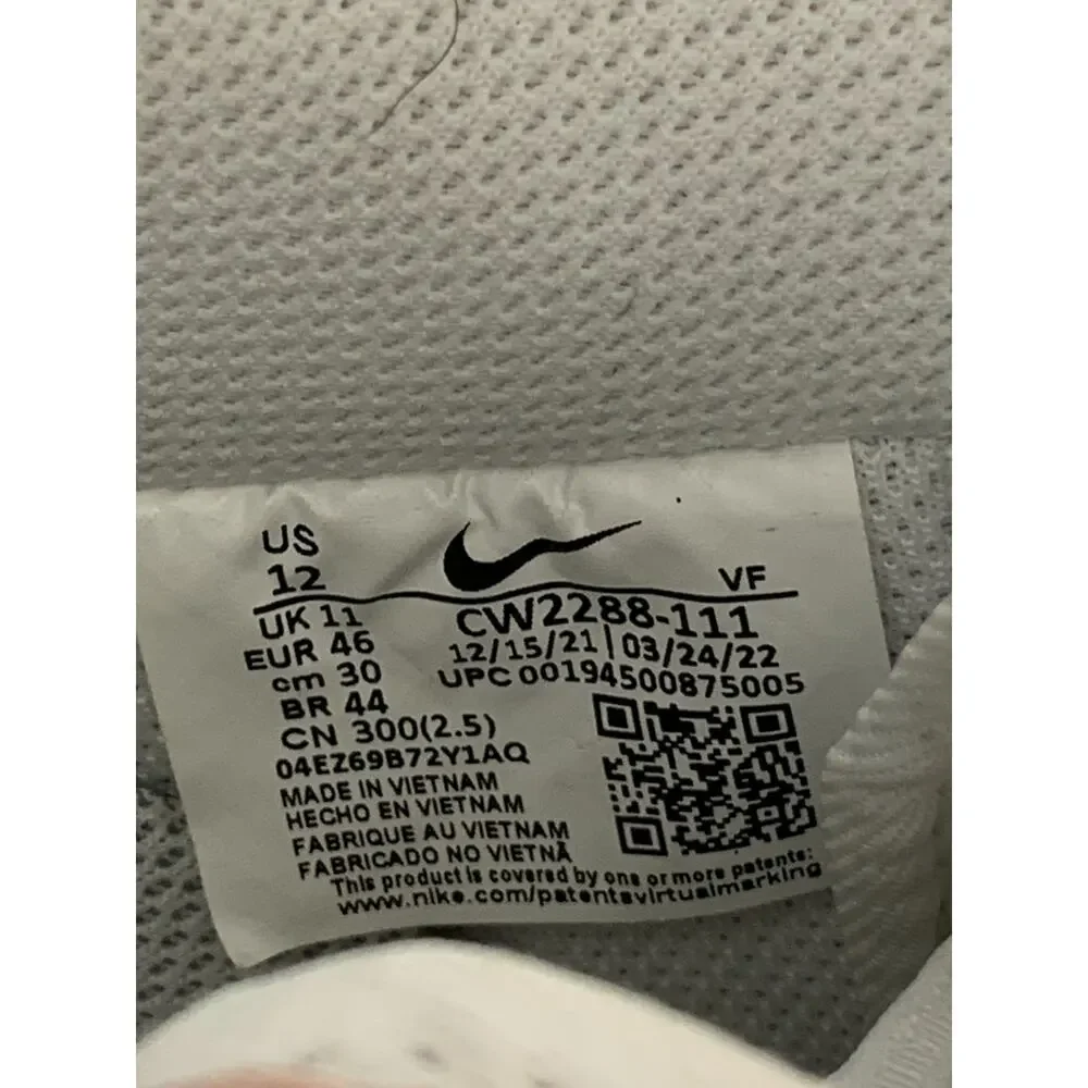 Nike Air Force 1 Low White CW2288-111 Men’s Size 12 Triple White